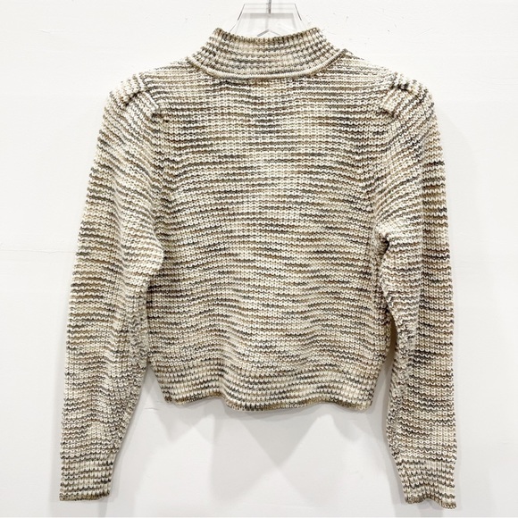 Treasure & Bond Space Dye High Neck Knit Sweater Small Puff Sleeve - Picture 3 of 8
